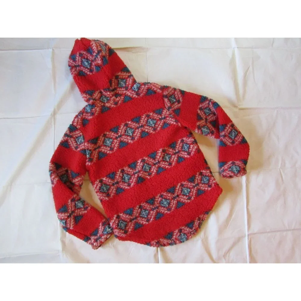 Cruel Girl's 1/4 Zip Long Sleeve Aztec Southwestern Fleece Pullover